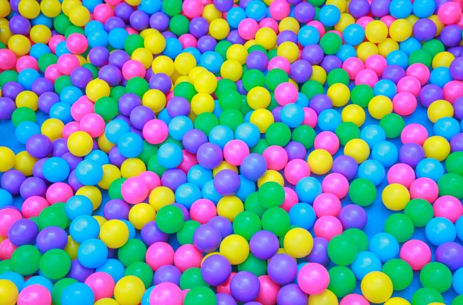 Pool of coloured plastic balls